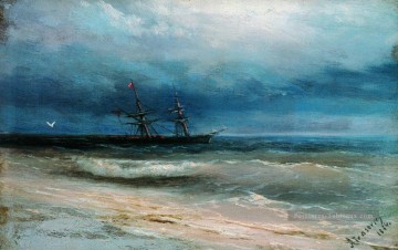 romantique romantisme Tableau Peinture - mer avec un bateau 1884 Romantique Ivan Aivazovsky russe